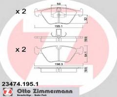Zimmermann 23474.195.1 klocki hamulcowe bmw 3 e46 00- m3, bmw 5 (e34), wiesmann mf3 roadster