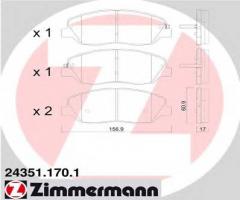 Zimmermann 24351.170.1 klocki hamulcowe hyundai santa fe 06-, hyundai santa fÉ ii (cm)