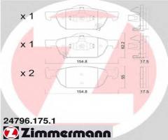 Zimmermann 24796.175.1 klocki hamulcowe honda accord 08- przód, honda accord viii (cu)