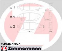 Zimmermann 24946.195.1 klocki hamulcowe toyota avensis 09-10 przód