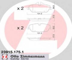 Zimmermann 23915.175.1 klocki hamulcowe bmw 1 e87 04-, bmw 1 (e82) coupe , ford focus ii (da_)