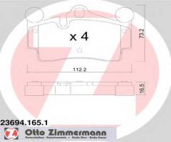 Zimmermann 23694.165.1 klocki hamulcowe vw touareg 05- tył, audi q7 (4l), porsche cayenne (955)