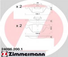 Zimmermann 24096.200.1 klocki hamulcowe bmw 1 e87 05- 130i, bmw 3 (e91) touring 