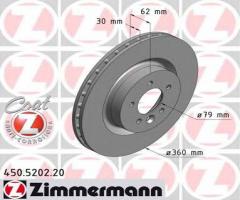 Zimmermann 450.5202.20 tarcza hamulcowa range rover sport 06-3,6td, land rover discovery iv (la)