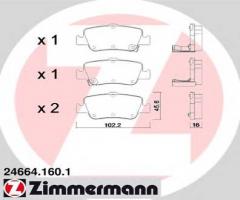 Zimmermann 24664.160.1 klocki hamulcowe toyota auris 07- tył