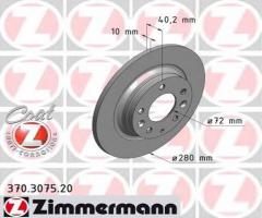 Zimmermann 370.3075.20 tarcza hamulcowa mazda 6 02- tył, mazda 6 hatchback (gh)