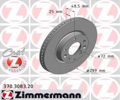 Zimmermann 370.3083.20 tarcza hamulcowa mazda 6 07-, mazda 6 hatchback (gh)