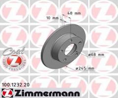 Zimmermann 100.1232.20 tarcza hamulcowa vw passat 4motion 00-05 tył, audi a4 (8d2, b5)