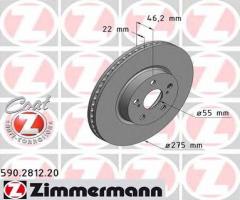 Zimmermann 590.2812.20 tarcza hamulcowa toyota urban cruiser 09-przód, subaru trezia