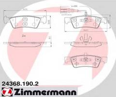 Zimmermann 24368.190.2 klocki hamulcowe vw t5 03-09 tył z czuj.