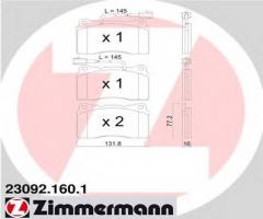 Zimmermann 23092.160.1 klocki hamulcowe alfa romeo 166 2,0-3,0 98-07, alfa romeo 166 (936)