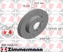 Zimmermann 600.3246.52 tarcza hamulcowa vw amarok 10 -, vw amarok (2h_, s1b)
