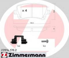 Zimmermann 23914.170.2 klocki hamulcowe vw passat 05- tył, audi tt (8j3), seat leon (1p1)