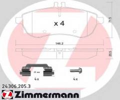 Zimmermann 24306.205.3 klocki hamulcowe mercedes w204 citroen klasa 07-