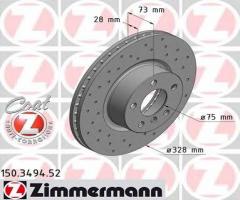 Zimmermann 150.3494.52 tarcza hamulcowa bmw x3 f25 11- przód, bmw x3 (f25)