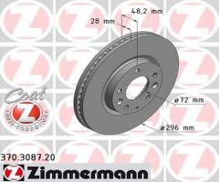 Zimmermann 370.3087.20 tarcza hamulcowa mazda cx-7 07- przód, mazda cx-7 (er)