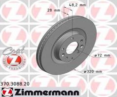 Zimmermann 370.3088.20 tarcza hamulcowa mazda cx-7 07- przód, mazda cx-7 (er)