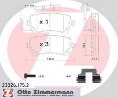 Zimmermann 23326.175.2 klocki hamulcowe vw t5 03- tył z czuj.