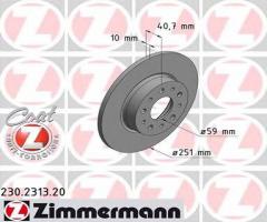 Zimmermann 230.2313.20 tarcza hamulcowa fiat 500l 12- tył, fiat 500l