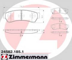 Zimmermann 24582.185.1 klocki hamulcowe mazda 6 07- przód, mazda 6 hatchback (gh)