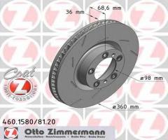 Zimmermann 460.1580.20 tarcza hamulcowa porsche panamera 09-lewy przód, porsche panamera