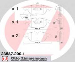 Zimmermann 23587.200.1 klocki hamulcowe vw touran 03- z czuj., audi tt (8j3)