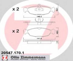 Zimmermann 20547.170.1 klocki hamulcowe opel astra f, corsa b, daewoo nexia (kletn)