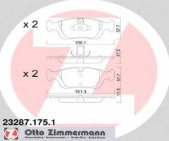 Zimmermann 23287.175.1 klocki hamulcowe bmw 3 e36 91-00, bmw 3 (e36)