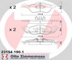 Zimmermann 23154.190.1 klocki hamulcowe ford focus 98-04, ford focus (daw, dbw)