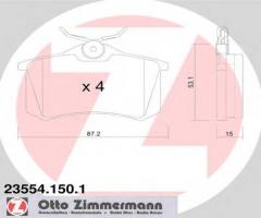 Zimmermann 23554.150.1 klocki hamulcowe vw golf iii tył, audi a4 kabriolet (8h7, b6, 8he, b7)