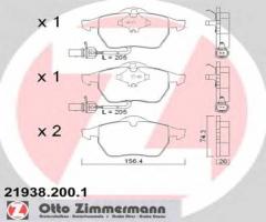 Zimmermann 21938.200.1 klocki hamulcowe audi a6 (c5) 97-04, audi a6 (4b2, c5)