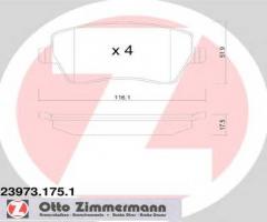Zimmermann 23973.175.1 klocki hamulcowe nissan micra 03-, dacia logan pick-up (us_)
