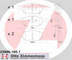 Zimmermann 23996.185.1 klocki hamulcowe toyota avensis 01-03 z czuj.