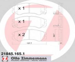 Zimmermann 21845.165.1 klocki hamulcowe opel frontera a,b 95-, isuzu trooper