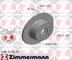 Zimmermann 430.1475.20 tarcza hamulcowa opel vectra b 95-02 tył, opel vectra b hatchback (38_)