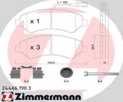 Zimmermann 24466.190.3 klocki hamulcowe citroen jumper 06-, citroËn jumper autobus