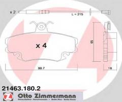 Zimmermann 21463.180.2 klocki hamulcowe renault megane 96-02, alpine v6, dacia sandero