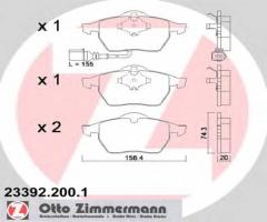 Zimmermann 23392.200.1 klocki hamulcowe vw golf iv 97-03 z czuj., audi a3 (8l1)