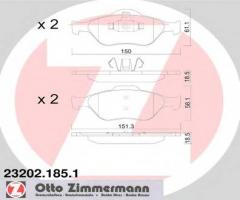 Zimmermann 23202.185.1 klocki hamulcowe ford fiesta 00- (+abs), ford fiesta iv (ja_, jb_)