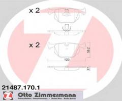 Zimmermann 21487.170.1 klocki hamulcowe bmw x5 e53 00- tył, bmw 7 (e38)