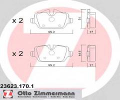 Zimmermann 23623.170.1 klocki hamulcowe bmw 3 e90 05- tył, bmw 3 (e91) touring 