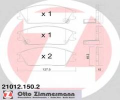 Zimmermann 21012.150.2 klocki hamulcowe hyundai accent 00-, hyundai accent i (x-3)