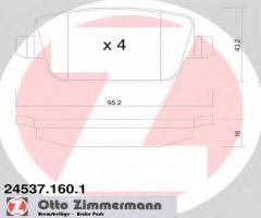 Zimmermann 24537.160.1 klocki hamulcowe ford mondeo 07- tył, ford mondeo iv turnier (ba7)