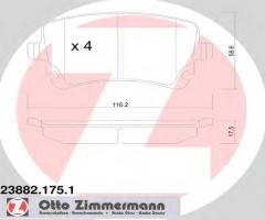 Zimmermann 23882.175.1 klocki hamulcowe audi a6 04- tył, audi a6 (4f2, c6)