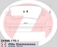 Zimmermann 24496.170.1 klocki hamulcowe ford s-max 06- tył, ford galaxy (wa6)