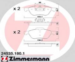 Zimmermann 24535.180.1 klocki hamulcowe renault megane ii 05-, renault megane ii kombi (km0/1_)