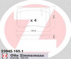 Zimmermann 23945.165.1 klocki hamulcowe mercedes w203 citroen klasa 00-07 przód