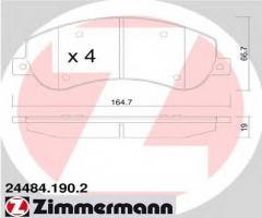 Zimmermann 24484.190.2 klocki hamulcowe ford transit 06-, vw amarok (2h_, s1b)
