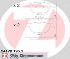 Zimmermann 24170.195.1 klocki hamulcowe bmw x5 e70 07- przód, bmw x5 (e70)
