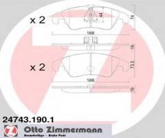 Zimmermann 24743.190.1 klocki hamulcowe audi a4 (b8) 07- przód, audi a5 (8t3)